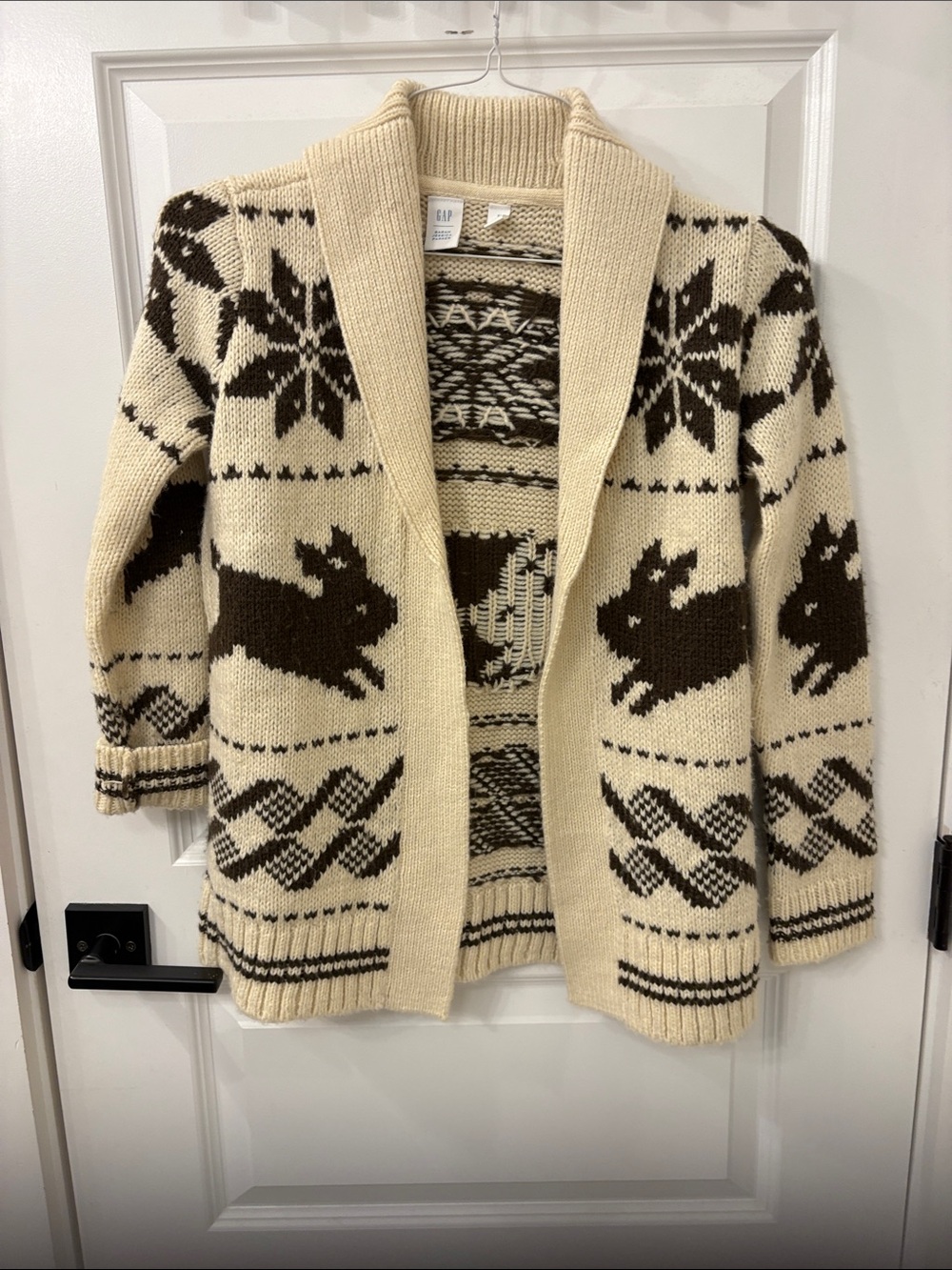 GAP Cream and Brown Knit Cardigan by Sarah Jessica Parker Girls XL